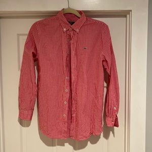 Vineyard vines red gingham button down